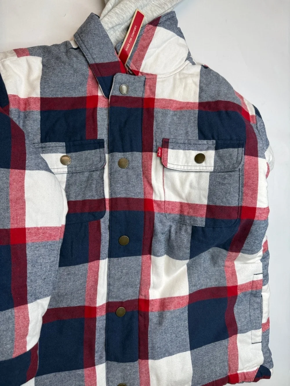 Levis Sherpa Lined Shacket Big Boys - Dress Blues and Grey